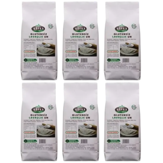Elisa Glutensiz Lavaşlık Un 1 kg  6 adet  resmi