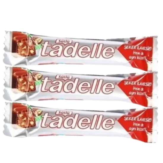 Tadelle Şekersiz Fındık Dolgulu Sütlü Çikolata 20 gr  3 adet  resmi