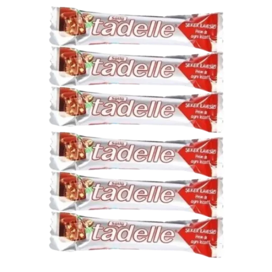 Tadelle Şekersiz Fındık Dolgulu Sütlü Çikolata 20 gr  6 adet  resmi