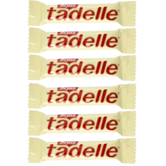 Tadelle Beyaz Çikolata Kaplamalı Fındık Dolgulu Sütlü Çikolata 30 gr  6 adet  resmi