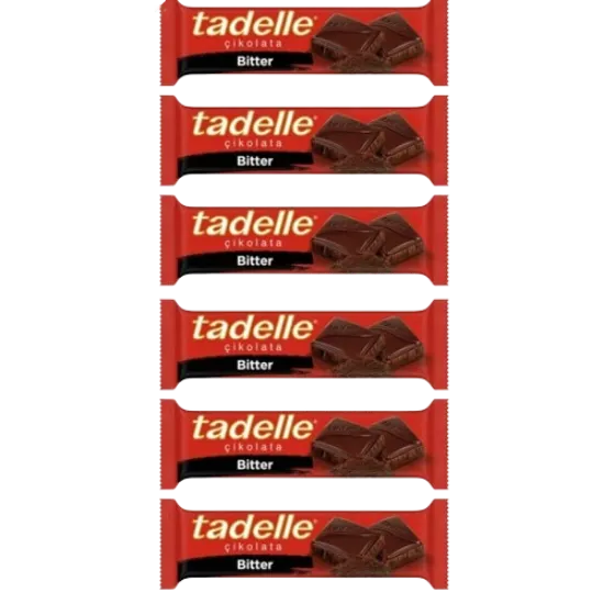 Tadelle Tablet Çikolata Bitter 30 Gr  6 adet  resmi