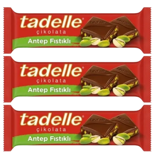 Tadelle Tablet Çikolata Fıstıklı 30 gr  3 adet  resmi