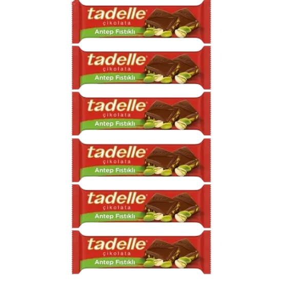 Tadelle Tablet Çikolata Fıstıklı 30 gr  6 adet  resmi