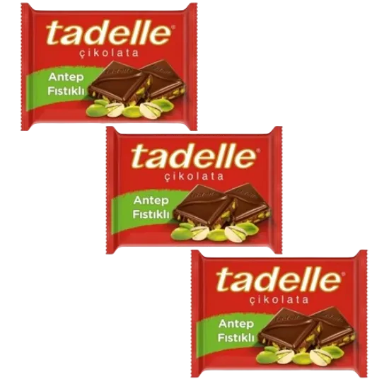Tadelle Tablet Çikolata Fıstıklı 60 gr  3 adet  resmi