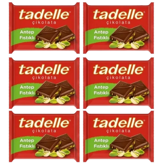 Tadelle Tablet Çikolata Fıstıklı 60 gr  6 adet  resmi